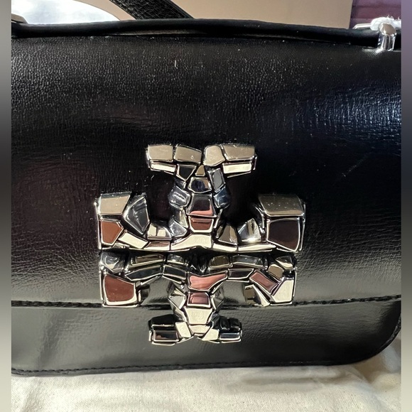 Tory Burch Eleanor distressed small convertible bag black NEW - Picture 7 of 12